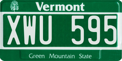 VT license plate XWU595