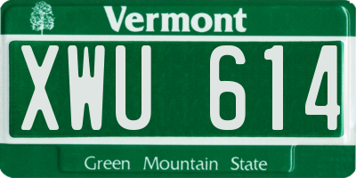 VT license plate XWU614
