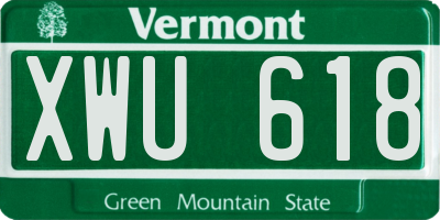 VT license plate XWU618