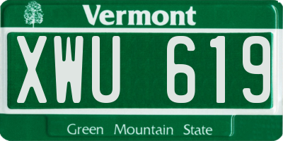 VT license plate XWU619