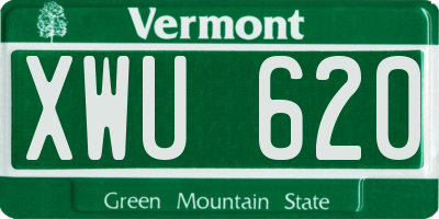 VT license plate XWU620