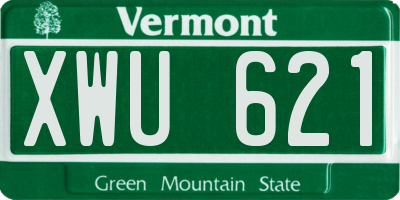 VT license plate XWU621