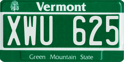 VT license plate XWU625