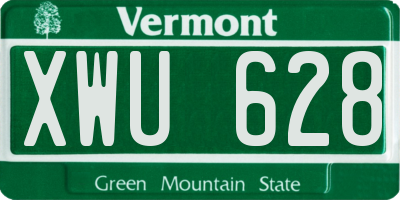 VT license plate XWU628