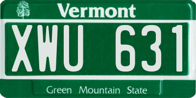 VT license plate XWU631