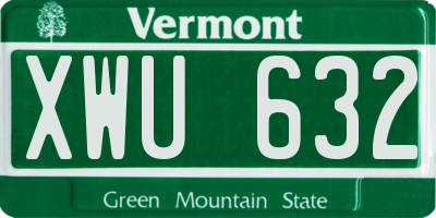 VT license plate XWU632