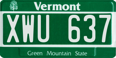 VT license plate XWU637