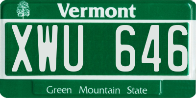 VT license plate XWU646