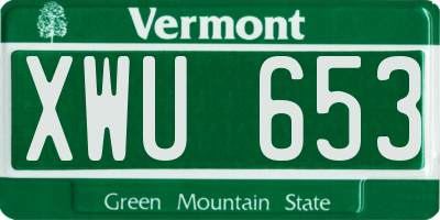 VT license plate XWU653