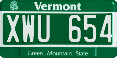 VT license plate XWU654