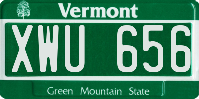 VT license plate XWU656