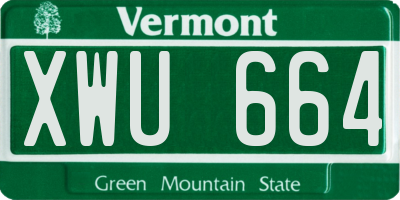 VT license plate XWU664