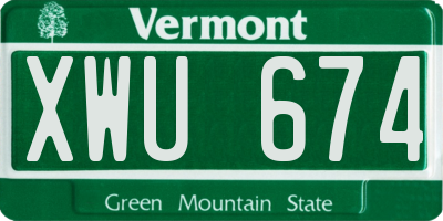 VT license plate XWU674