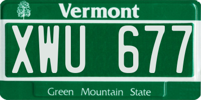 VT license plate XWU677