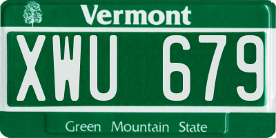 VT license plate XWU679