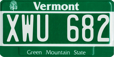 VT license plate XWU682
