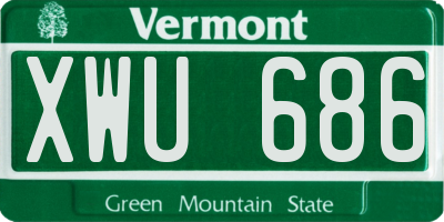VT license plate XWU686