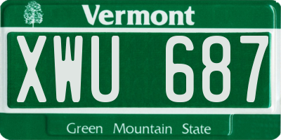 VT license plate XWU687