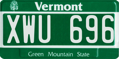 VT license plate XWU696