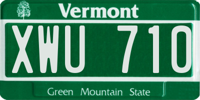 VT license plate XWU710