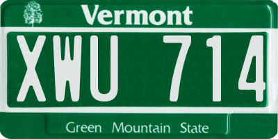 VT license plate XWU714