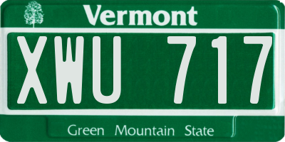 VT license plate XWU717