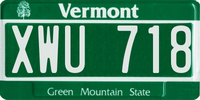 VT license plate XWU718