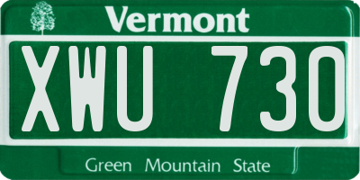VT license plate XWU730