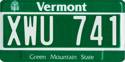 VT license plate XWU741