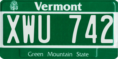VT license plate XWU742