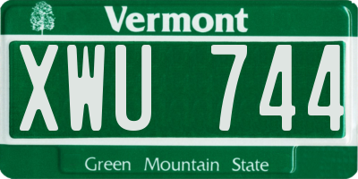 VT license plate XWU744