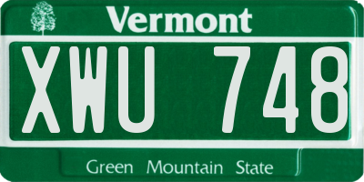 VT license plate XWU748