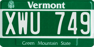 VT license plate XWU749