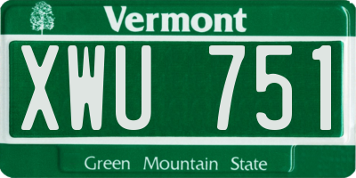 VT license plate XWU751