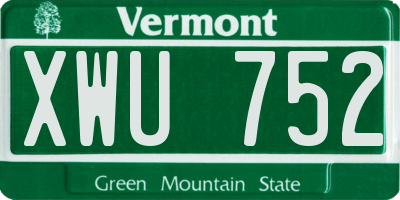VT license plate XWU752