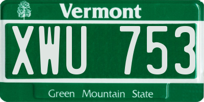 VT license plate XWU753