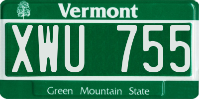 VT license plate XWU755