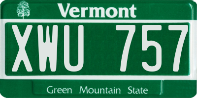 VT license plate XWU757
