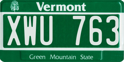 VT license plate XWU763
