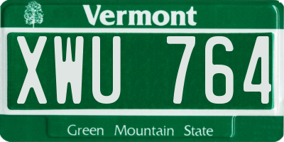 VT license plate XWU764
