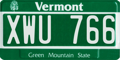 VT license plate XWU766