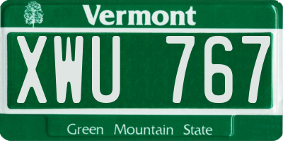 VT license plate XWU767