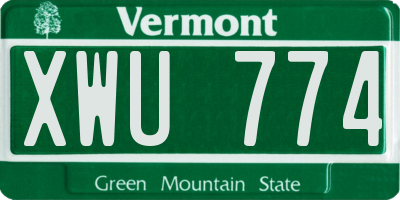 VT license plate XWU774