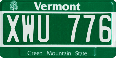 VT license plate XWU776