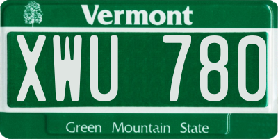 VT license plate XWU780