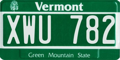 VT license plate XWU782