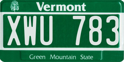 VT license plate XWU783