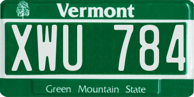 VT license plate XWU784