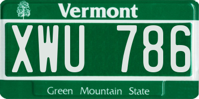 VT license plate XWU786