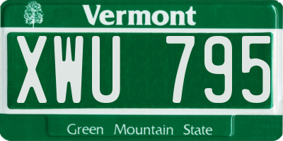 VT license plate XWU795